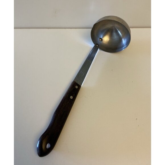 Vintage Veri-Sharp Ladle Stainless Steel 10” Riveted Wood Handle Made In USA - Picture 4 of 10